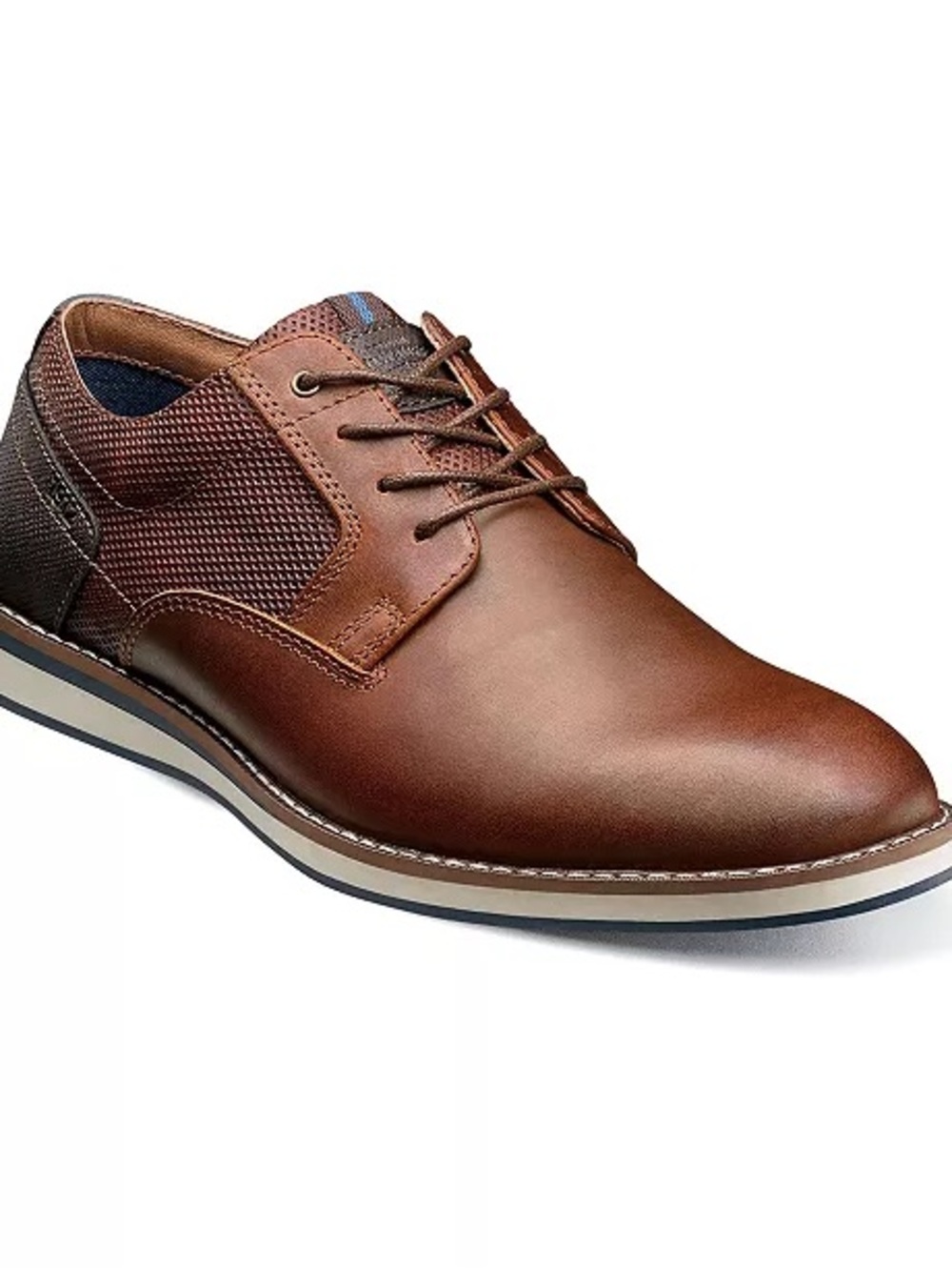 Men’s Nunn Bush Circuit Plain Toe Brown Oxford Lace Up Dress Shoe Sz 7 Leather